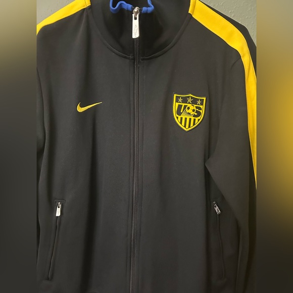 Mens NIKE Sweat Jacket Sz: Medium Full ZipUp Black Athletic Retro US SOCCER logo - Picture 4 of 8